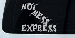 Hot Mess Express Car or Truck Window Decal Sticker (Light Gray)