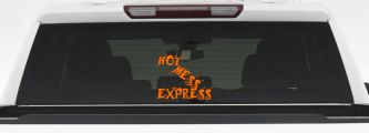 Hot Mess Express Car or Truck Window Decal Sticker (Orange)