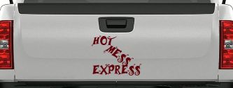 Hot Mess Express Car or Truck Window Decal Sticker (Purple Red)