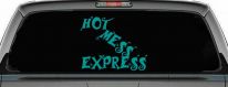 Hot Mess Express Car or Truck Window Decal Sticker (Turquoise)