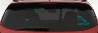 Hot Mess Express Car or Truck Window Decal Sticker (Turquoise Blue)