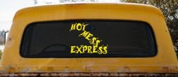 Hot Mess Express Car or Truck Window Decal Sticker (Yellow)