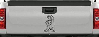 Grumpy Dwarf Snow White Cartoons Car or Truck Window Vinyl Decal Sticker (Black)