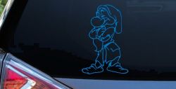 Grumpy Dwarf Snow White Cartoons Car or Truck Window Vinyl Decal Sticker (Sky Blue)