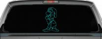 Grumpy Dwarf Snow White Cartoons Car or Truck Window Decal Sticker (Turquoise)