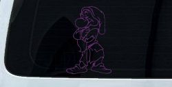 Grumpy Dwarf Snow White Cartoons Car or Truck Window Decal Sticker (Violet)