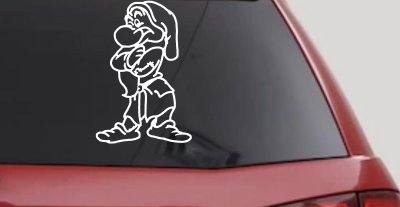 Grumpy Dwarf Snow White Cartoons Car or Truck Window Vinyl Decal Sticker
