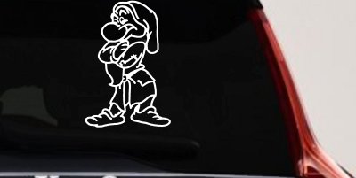 Grumpy Dwarf Snow White Cartoons Car or Truck Window Vinyl Decal Sticker