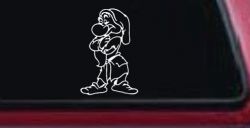Grumpy Dwarf Snow White Cartoons Car or Truck Window Decal Sticker