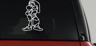 Grumpy Dwarf Snow White Cartoons Car or Truck Window Vinyl Decal Sticker