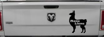 Mama Llama With Llama Silhouette Car or Truck Window Decal Sticker (Black)