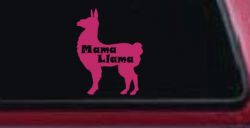 Mama Llama With Llama Silhouette Car or Truck Window Decal Sticker (Hot Pink)