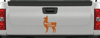 Mama Llama With Llama Silhouette Car or Truck Window Decal Sticker (Nut Brown)