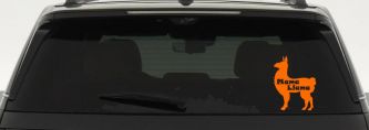 Mama Llama With Llama Silhouette Car or Truck Window Vinyl Decal Sticker (Orange)