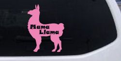Mama Llama With Llama Silhouette Car or Truck Window Decal Sticker (Pink)