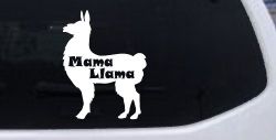 Mama Llama With Llama Silhouette Car or Truck Window Decal Sticker
