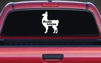 Mama Llama With Llama Silhouette Car or Truck Window Decal Sticker