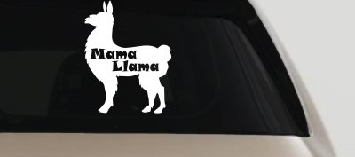 Mama Llama With Llama Silhouette Car or Truck Window Vinyl Decal Sticker