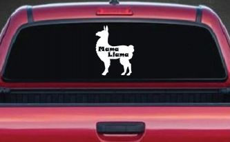 Mama Llama With Llama Silhouette Car or Truck Window Decal Sticker