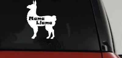 Mama Llama With Llama Silhouette Car or Truck Window Vinyl Decal Sticker