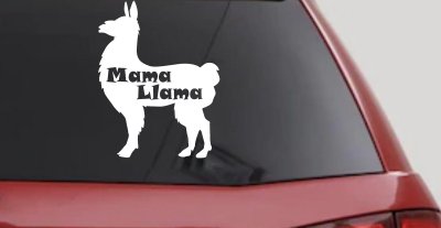 Mama Llama With Llama Silhouette Car or Truck Window Vinyl Decal Sticker