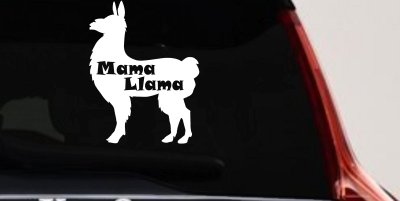 Mama Llama With Llama Silhouette Car or Truck Window Vinyl Decal Sticker