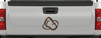 Bigfoot Imprint Footprint Car or Truck Window Decal Sticker (Brown)