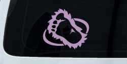 Bigfoot Imprint Footprint Car or Truck Window Decal Sticker (Lilac)