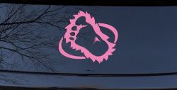 Bigfoot Imprint Footprint Car or Truck Window Decal Sticker (Pink)