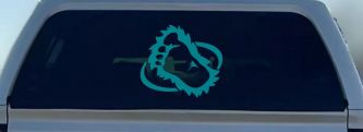Bigfoot Imprint Footprint Car or Truck Window Decal Sticker (Turquoise Blue)