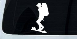 Hiker With Backpack Hiking Car or Truck Window Decal Sticker
