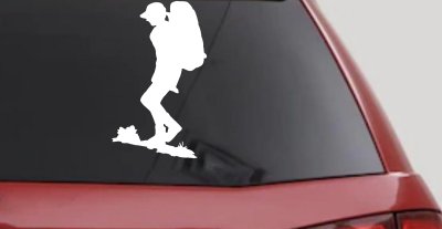 Hiker With Backpack Hiking Car or Truck Window Vinyl Decal Sticker
