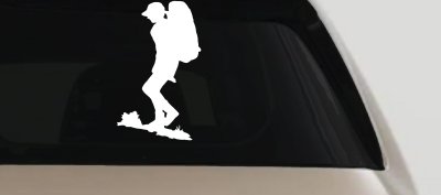 Hiker With Backpack Hiking Car or Truck Window Vinyl Decal Sticker