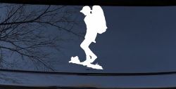 Hiker With Backpack Hiking Car or Truck Window Decal Sticker