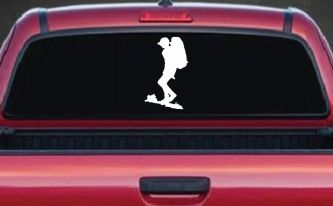 Hiker With Backpack Hiking Car or Truck Window Decal Sticker