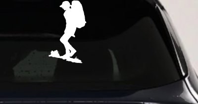Hiker With Backpack Hiking Car or Truck Window Vinyl Decal Sticker