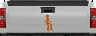 Disco Woman with a Fro Car or Truck Window Decal Sticker (Nut Brown)