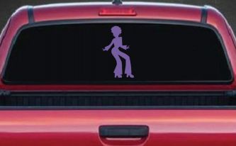 Disco Woman with a Fro Car or Truck Window Vinyl Decal Sticker (Purple)