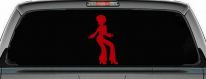 Disco Woman with a Fro Car or Truck Window Vinyl Decal Sticker (Red)