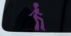 Disco Woman with a Fro Car or Truck Window Decal Sticker (Violet)