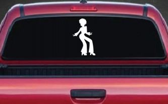 Disco Woman with a Fro Car or Truck Window Decal Sticker