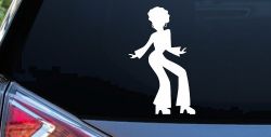 Disco Woman with a Fro Car or Truck Window Decal Sticker