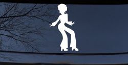 Disco Woman with a Fro Car or Truck Window Decal Sticker