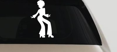 Disco Woman with a Fro Car or Truck Window Vinyl Decal Sticker