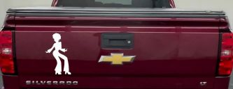 Disco Woman with a Fro Car or Truck Window Vinyl Decal Sticker (White)