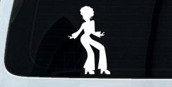 Disco Woman with a Fro Car or Truck Window Decal Sticker