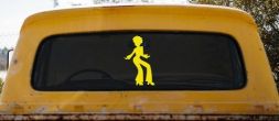 Disco Woman with a Fro Car or Truck Window Decal Sticker (Yellow)