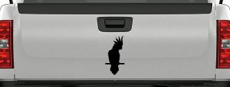 Cockatoo Bird Car or Truck Window Decal Sticker (Black)