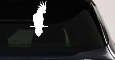 Cockatoo Bird Car or Truck Window Vinyl Decal Sticker (White)