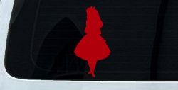Alice in Wonderland Fairy Tale Car or Truck Window Decal Sticker (Red)